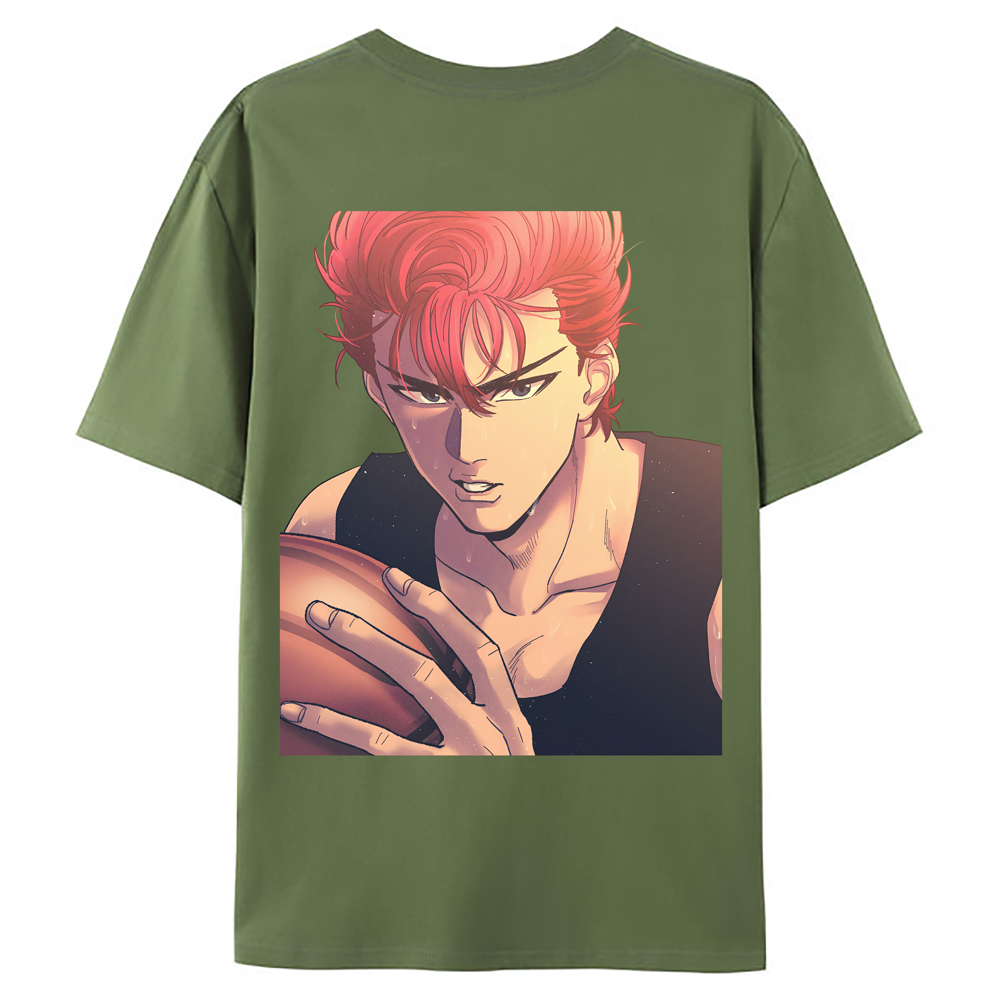 （画像用） SLAM DUNK／スラムダンク 綿100％ メンズ半袖Tシャツ（バックプリント） 通気性